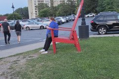 The chair got BIG or the girl got small.